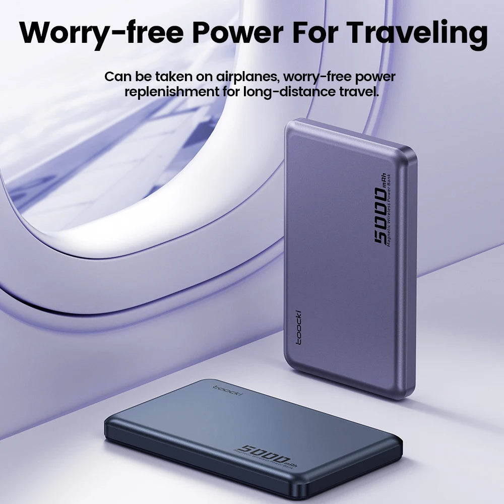 Toocki Magenetic PowerBank 10000mAh 15W Wireless Charging for Magsafe PD 20W Extenal Battery for iPhone 17 16 15 14 13 Pro Max - Fullshopping