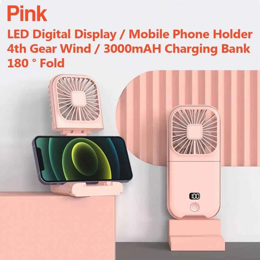 Fan Mini Digital Display Hanging Neck Fan Portable USB - Fullshopping