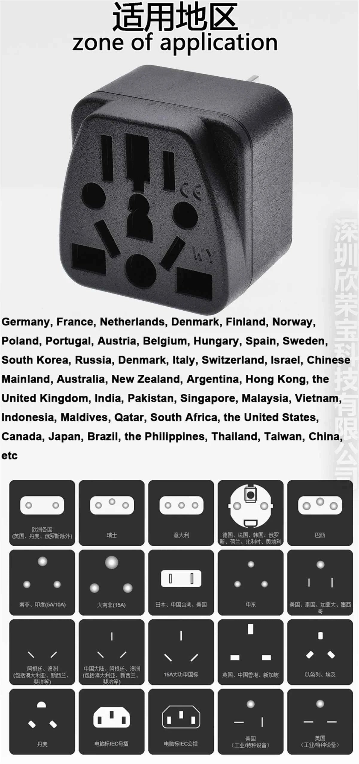 Universal Australian/China/New Zealand Travel Adapter,IEC Type I Plug US/EU/UK/Swiss/Italy/Japan To AU 3 Pin Power Converter 10A
