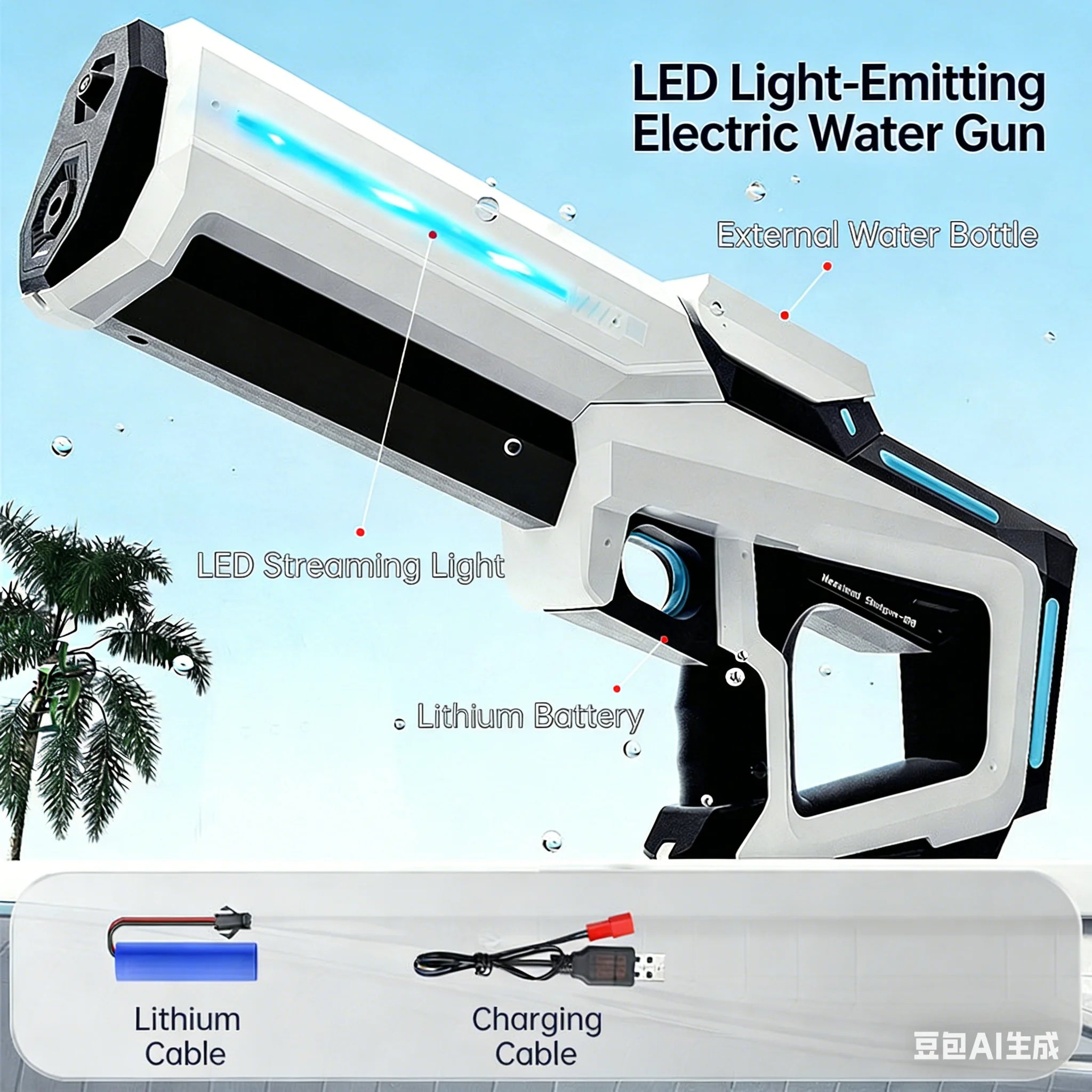 Water Guns Electric For Adults Powerful Squirt Automatic Water Suction Water Blasters Summer Outdoor Beach Toy For Kids Gift