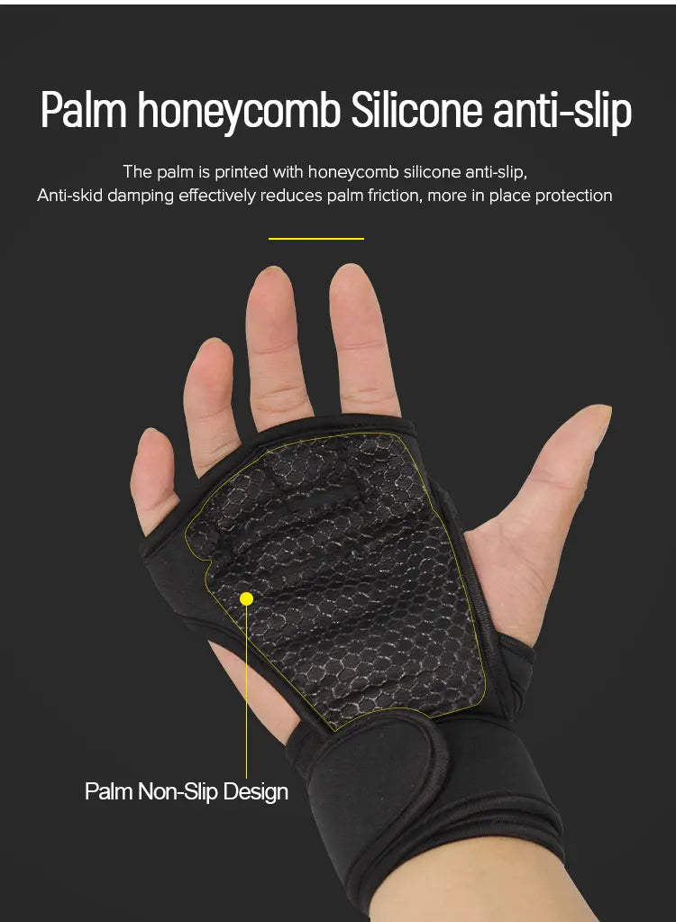 Training Sport Gloves for Men Women Workout Gloves Fitness Body Building Weightlifting Gym Hand Wrist Palm Protector Gloves - Fullshopping