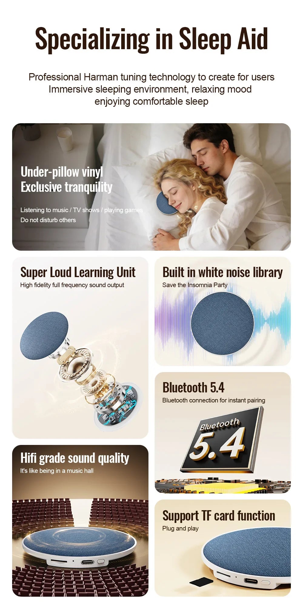 Pillow Side Sleep Aid Speaker Ultrasonic Sleep Aid High Dynamic Sound Quality Under Pillow Butterfly Bluetooth Speaker 2026