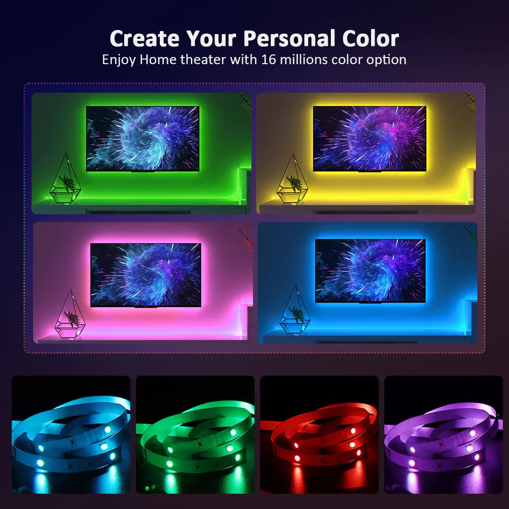 LED Strip Lights RGB 3535 ,5V 1M-30M,16 million colors, RGB , Led Strip Lighting Music Sync, Color Changing for Party Home - Fullshopping