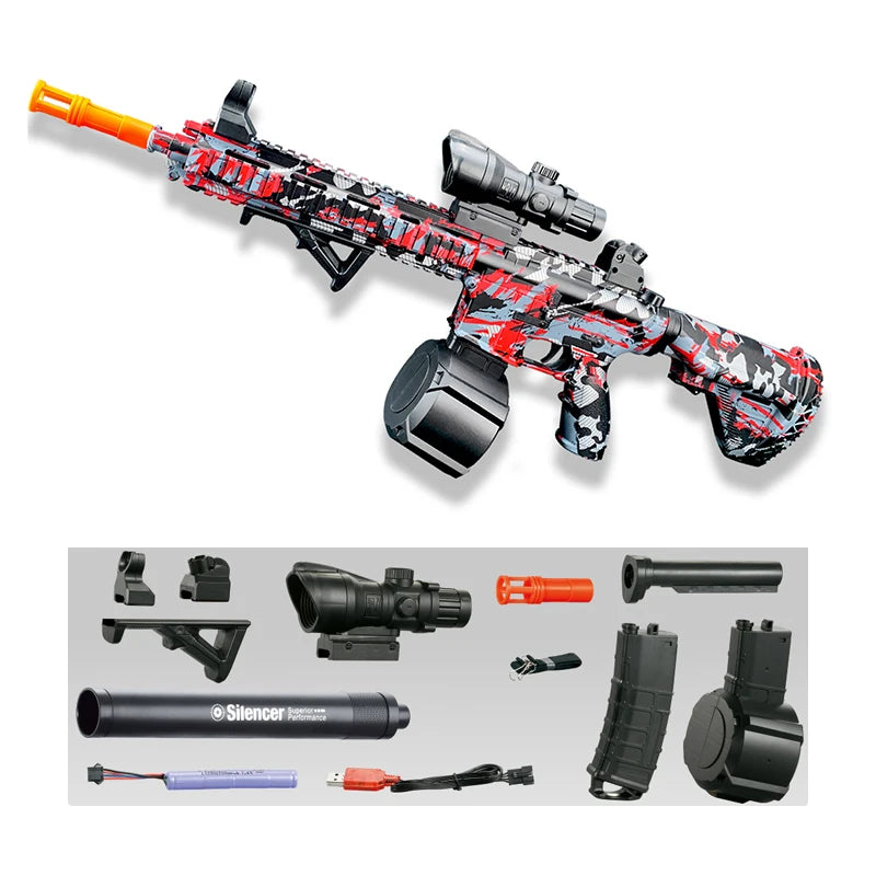 M416 Gun Toy Outdoor Electric Blaster Shooting Sport Gel Bullet Shoot Summer Water Ball Toys For Interactive Parent Child Game - Fullshopping