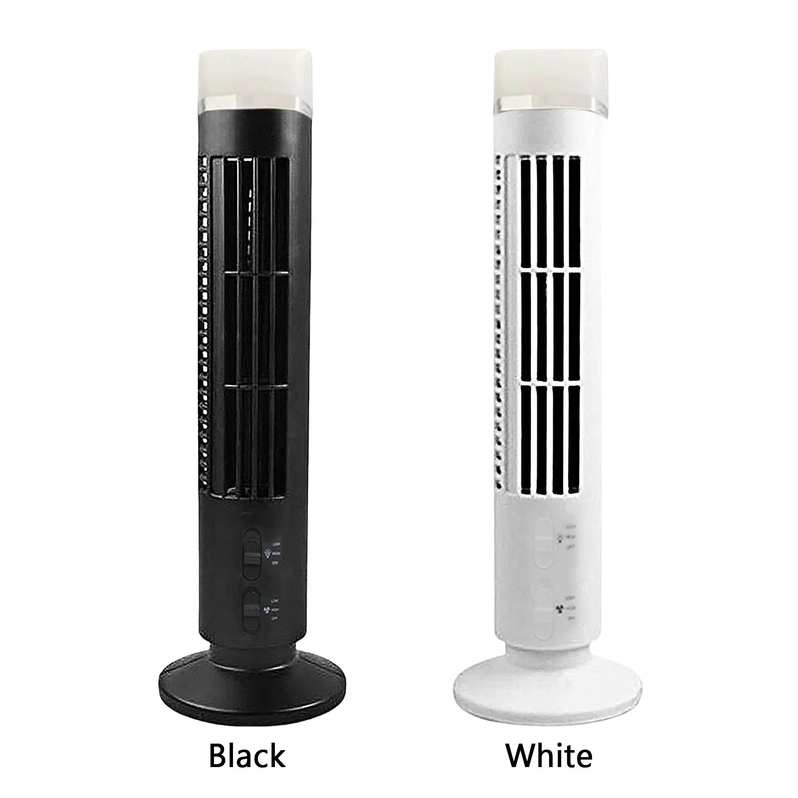 Vertical  Fan Bladeless Cooling Tower Fans with Light USB Plug-in Or Battery Powered 2-speed for Home Office