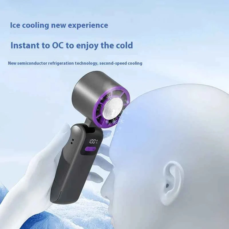 New handheld cooling fan with 100 levels of cooling and folding, portable turbo fan fan