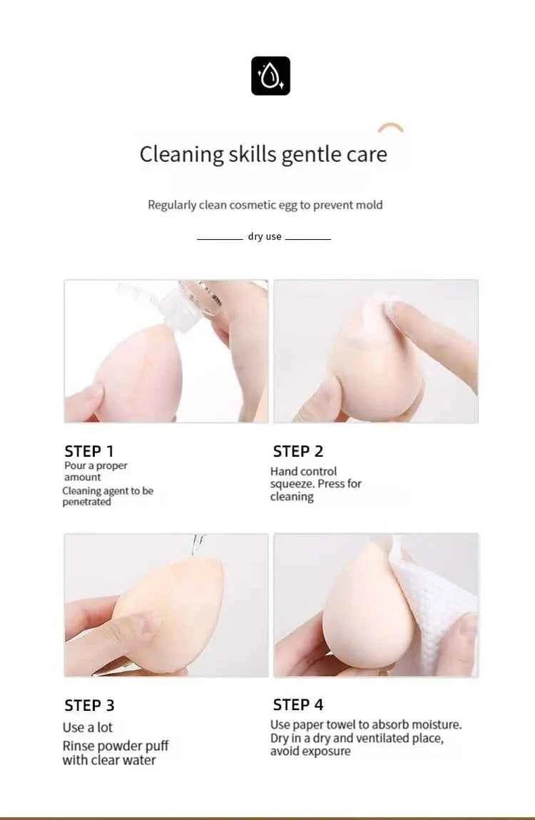 4 Pieces Makeup Sponges Foundation Blending Beauty Sponge Dry & Wet Use for Powder Cream Or Liquid Application