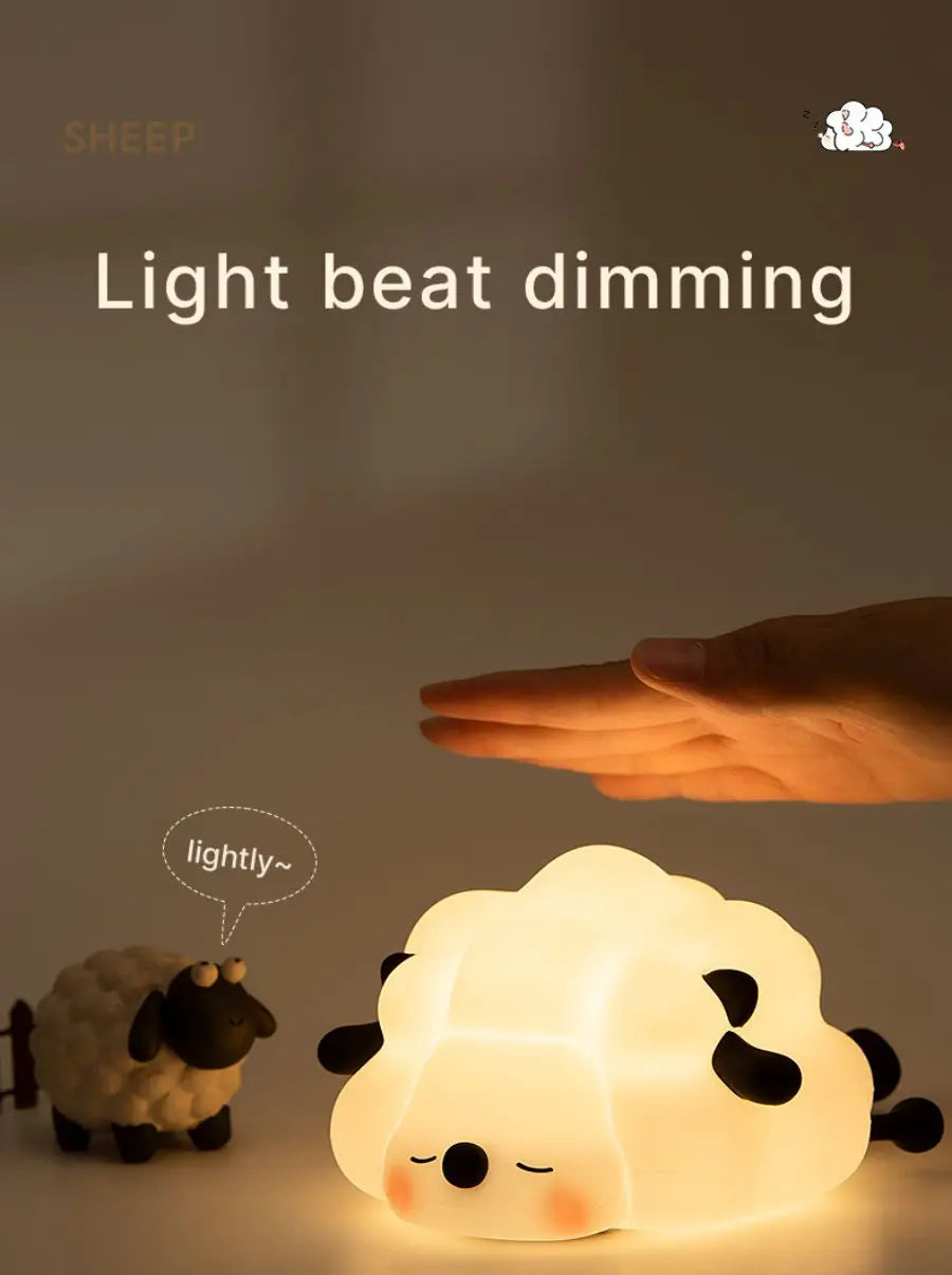 Cute Animal-shape Silicone Night Light Rechargeable Bedside Patting Nightlights For Child Holiday Gift Bedroom Decor Lighting - Fullshopping