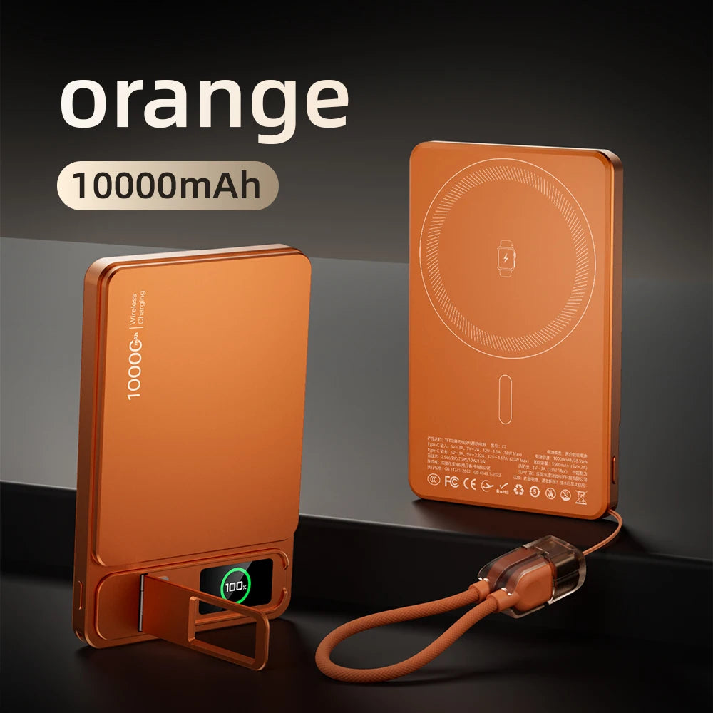 CCC 10000mAh Slim Original Power Bank For MagSafe,Magnetic Wireless 20W Fast Charging Portable Battery For iPhone 12-17 iWatch - Fullshopping