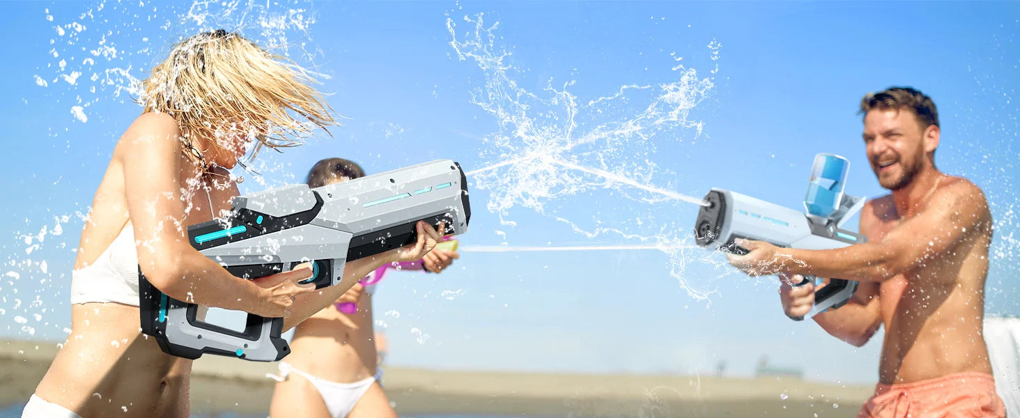 Water Guns Electric For Adults Powerful Squirt Automatic Water Suction Water Blasters Summer Outdoor Beach Toy For Kids Gift