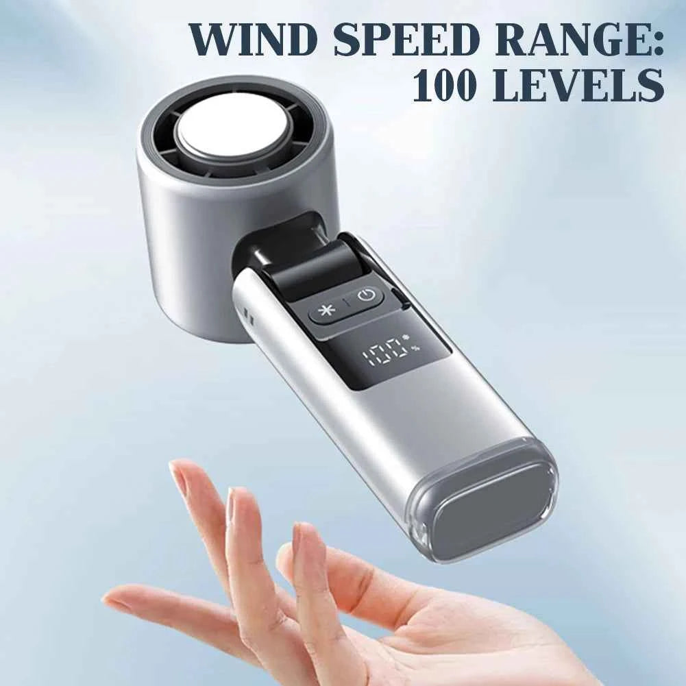 Portable Hand Fan Speed 1-100 Turbos Chilled Mini Bladeless Handheld Fan USB Rechargeable Personal Highspeed Fans Electric Fan