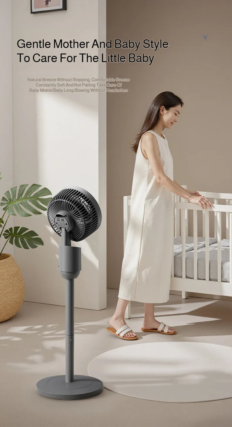 Household floor fan three-speed wind silent electric fan floor fan high wind air circulation fan dual-purpose adjustable fan