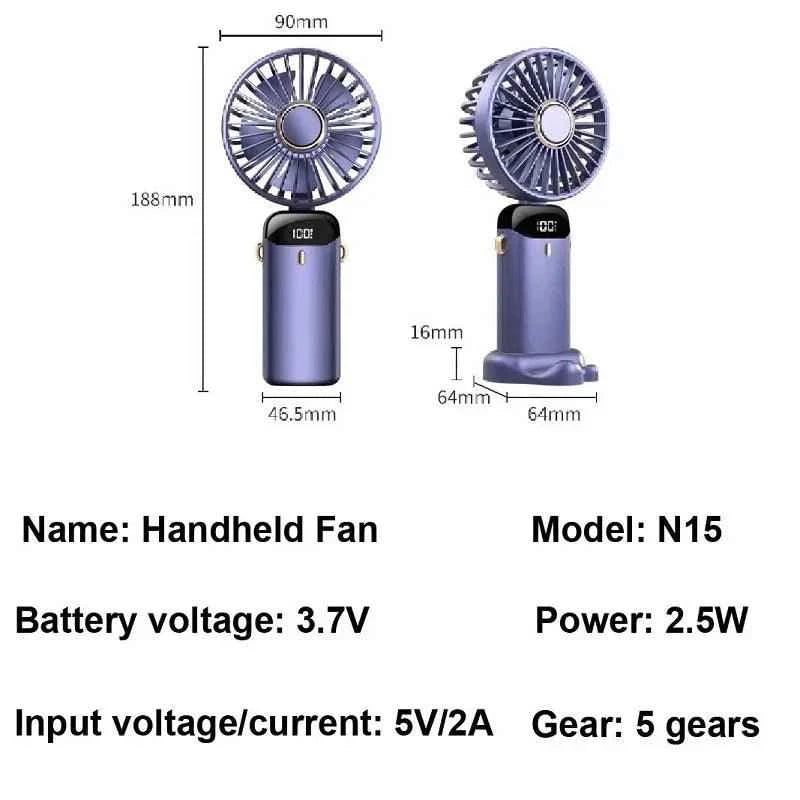 USB Handheld Mini Fan Foldable Portable Neck Hanging Fans - Fullshopping