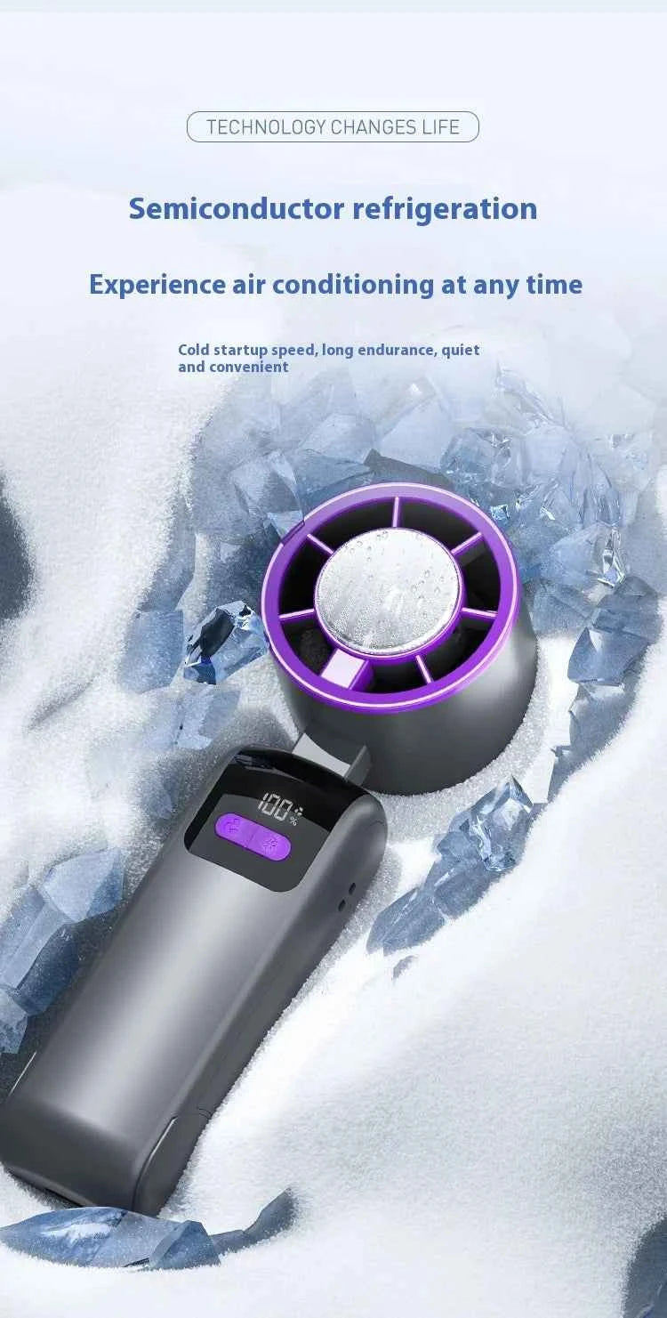 New handheld cooling fan with 100 levels of cooling and folding, portable turbo fan fan