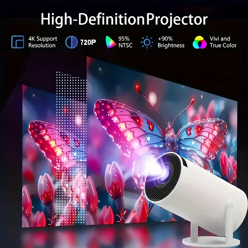New Projector HY300 4K Android 11 Wifi6 290ANSI Allwinner H713 BT50 1080P 1280720P Cinema Outdoor Portable Projectors - Fullshopping