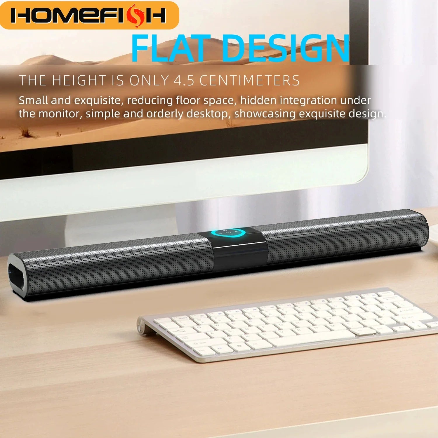 HOMEFISH BS-20 RGB Ambient Light Bluetooth Speaker with 6 EQ Sound Effects and Multiple Connectivity Options - Fullshopping