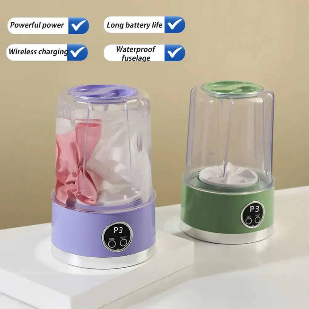 Portable Cordless Washing Machine,USB Rechargeable, Mini Washer For /Underwear/Socks/Baby Clothes Home Travel Laundry Bucket - Fullshopping