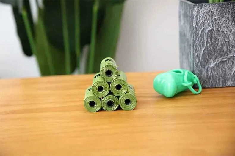 New Pet Biodegradable Trash Bag Dog Poop Bags Bulk Biobase Scented Poo Bag Degradable Cat Waste Bags Dog Poop Dispenser Gifts