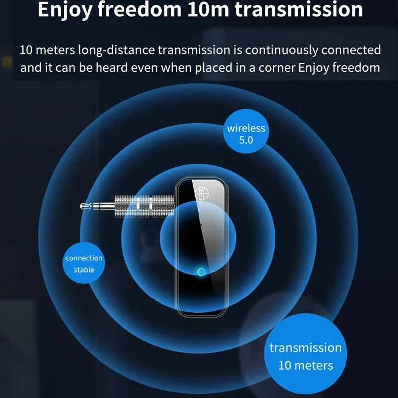 New Bluetooth 5.3 Transmitter Receiver 2 in1 Wireless Adapter 3.5mm Audio AUX Adapter For Car Audio Music Aux Handsfree Headset - Fullshopping