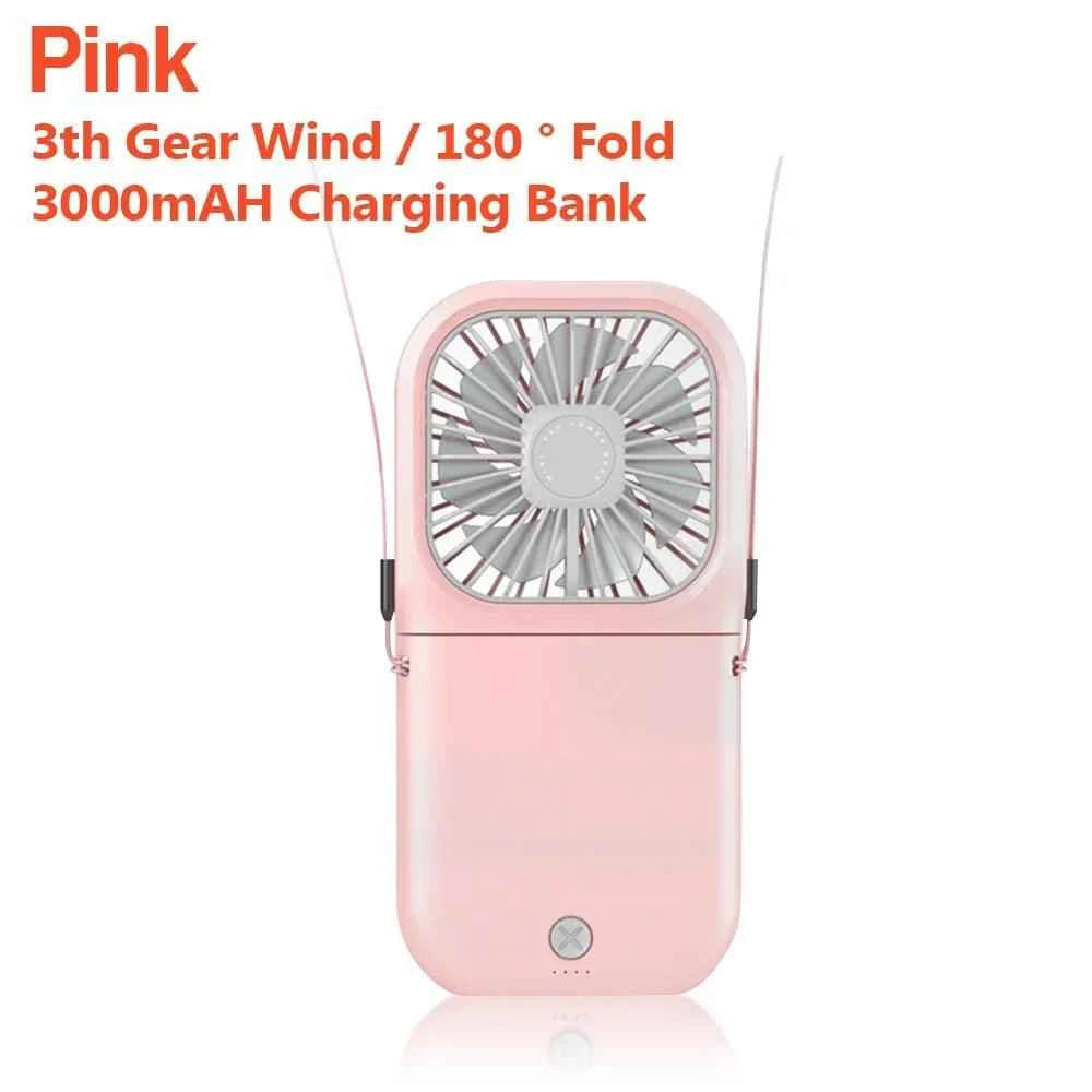 Fan Mini Digital Display Hanging Neck Fan Portable USB - Fullshopping
