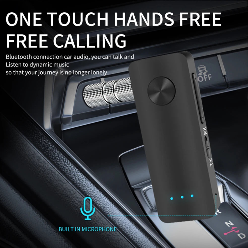 Bluetooth 5.3 Transmitter Receiver Adapter Wireless Audio For Car Music Headphone Speaker 3.5mm Jack AUX Wireless Audio Adapter - Fullshopping