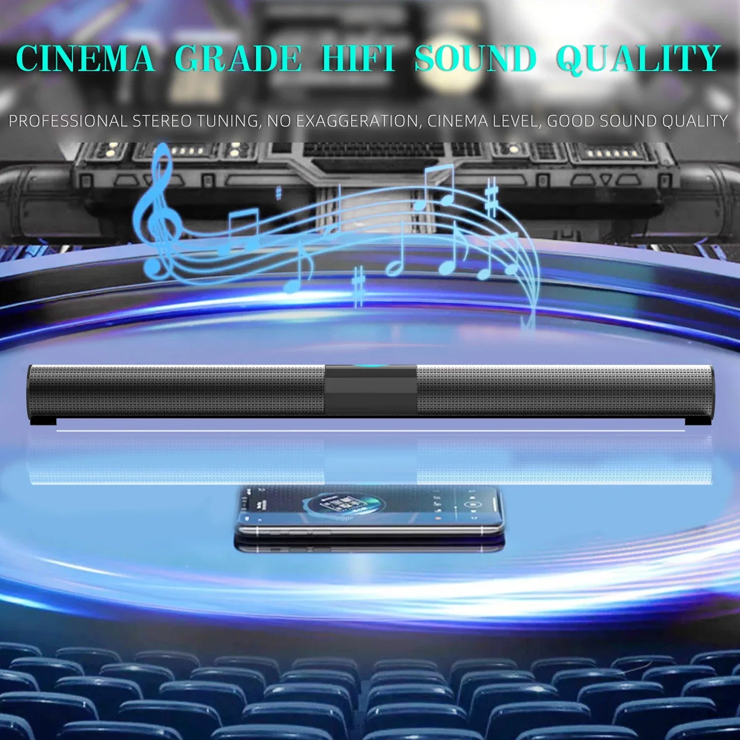 HOMEFISH BS-20 RGB Ambient Light Bluetooth Speaker with 6 EQ Sound Effects and Multiple Connectivity Options - Fullshopping