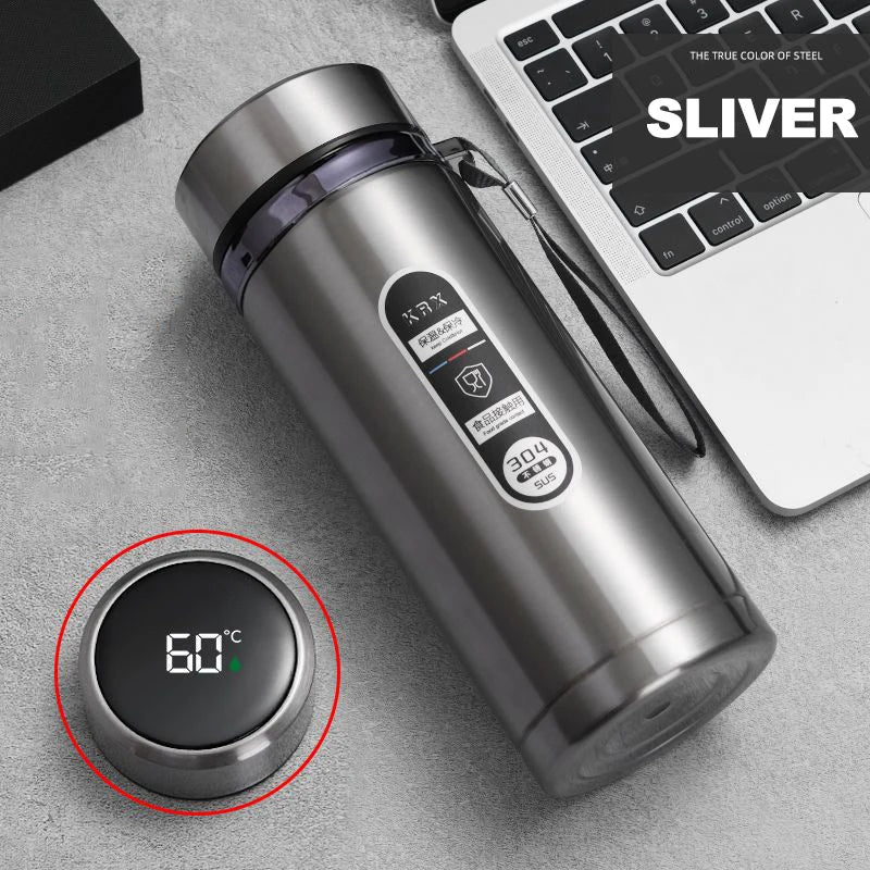 500ML-1Liter Stainless Steel Thermos Bottle with LED Temperature Display Sus304 Tea Water Bottle Vacuum Flask Portable Cups - Fullshopping