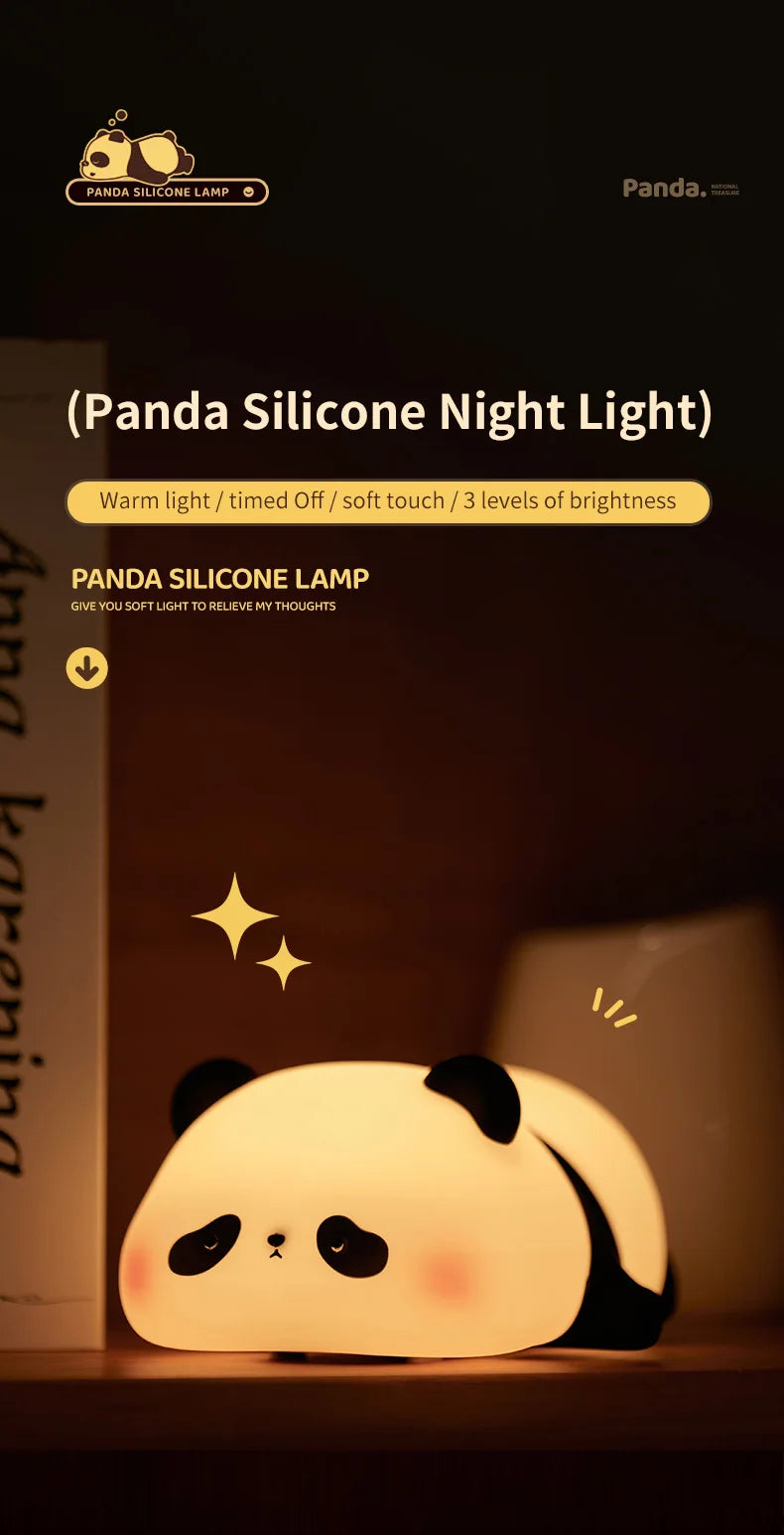 Cute Animal-shape Silicone Night Light Rechargeable Bedside Patting Nightlights For Child Holiday Gift Bedroom Decor Lighting - Fullshopping