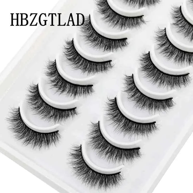 HBZGTLAD 10 pairs Eyelashes 3D Natural Long False Lashes Fluffy Soft Cross Manga Lashes Wispy Natural Eyelash Extension Makeup