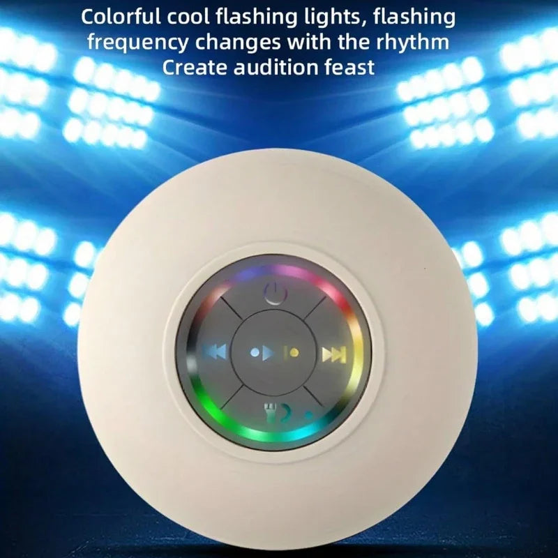 Mini Bluetooth Speaker Portable Waterproof Suction Cup Wireless Handsfree Speakers Illuminated LED Light for Showers Pool Car - Fullshopping