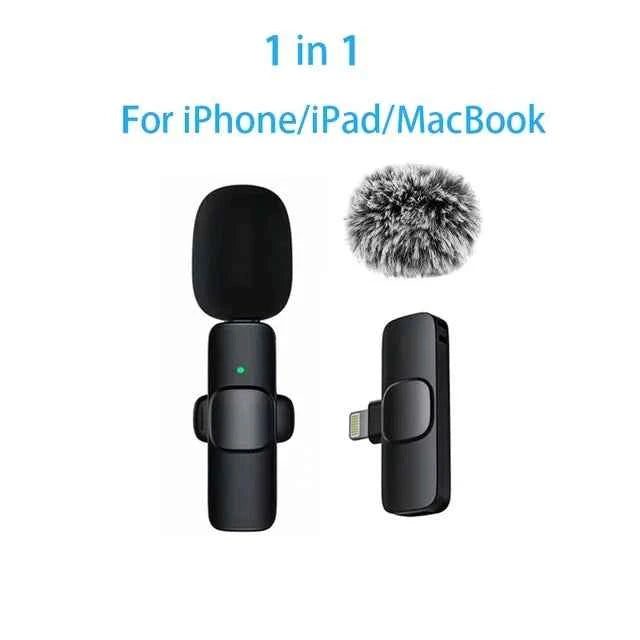 Lavalier Microphone 2.4G Wireless Portable Audio Video Recording Mini Mic for iPhone Android Live Broadcast Gaming Phone - Fullshopping