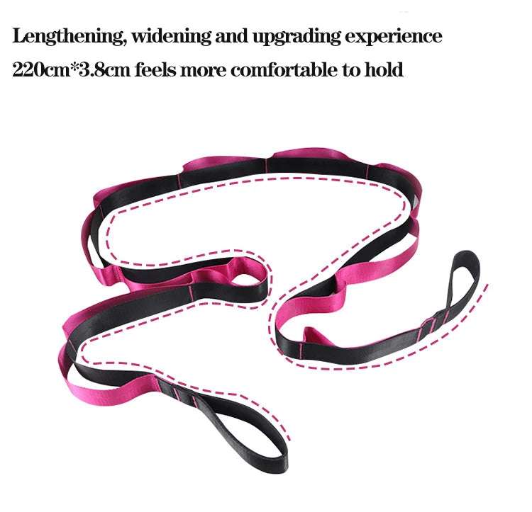 Stretching Strap Yoga Strap with Loops, Stretch Straps for Physical Therapy, Non-Elastic Exercise Strap for Pilates, Dance,Sport - Fullshopping