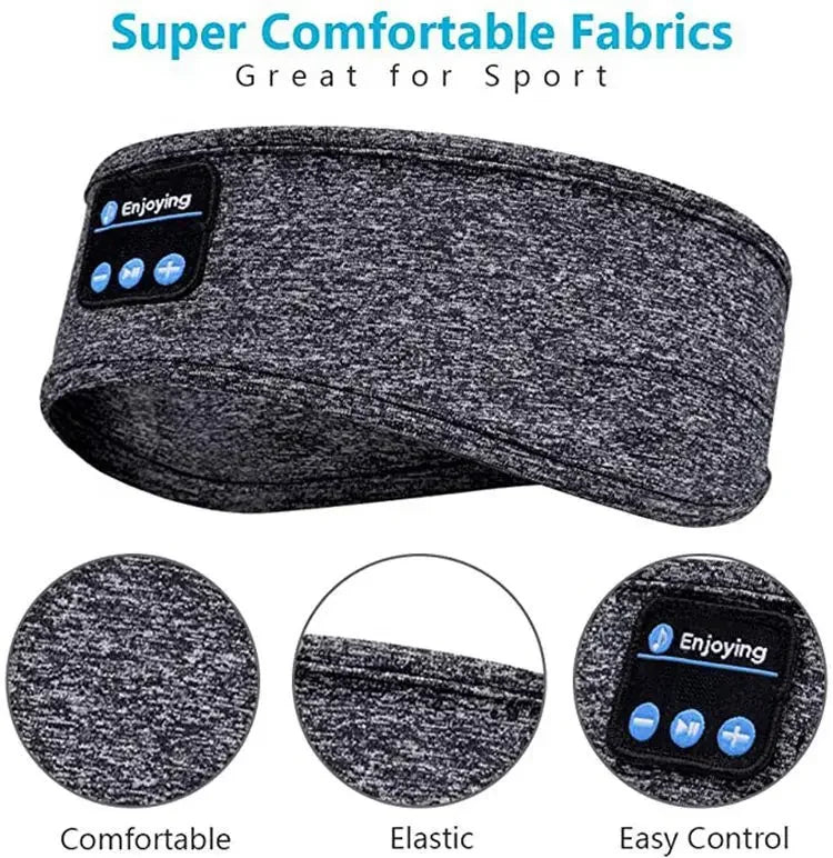 Sleep Mask Bluetooth Sleeping Headphones Headband Thin Soft Elastic Comfortable Wireless Music Headset Eye Mask For Side Sleeper - Fullshopping