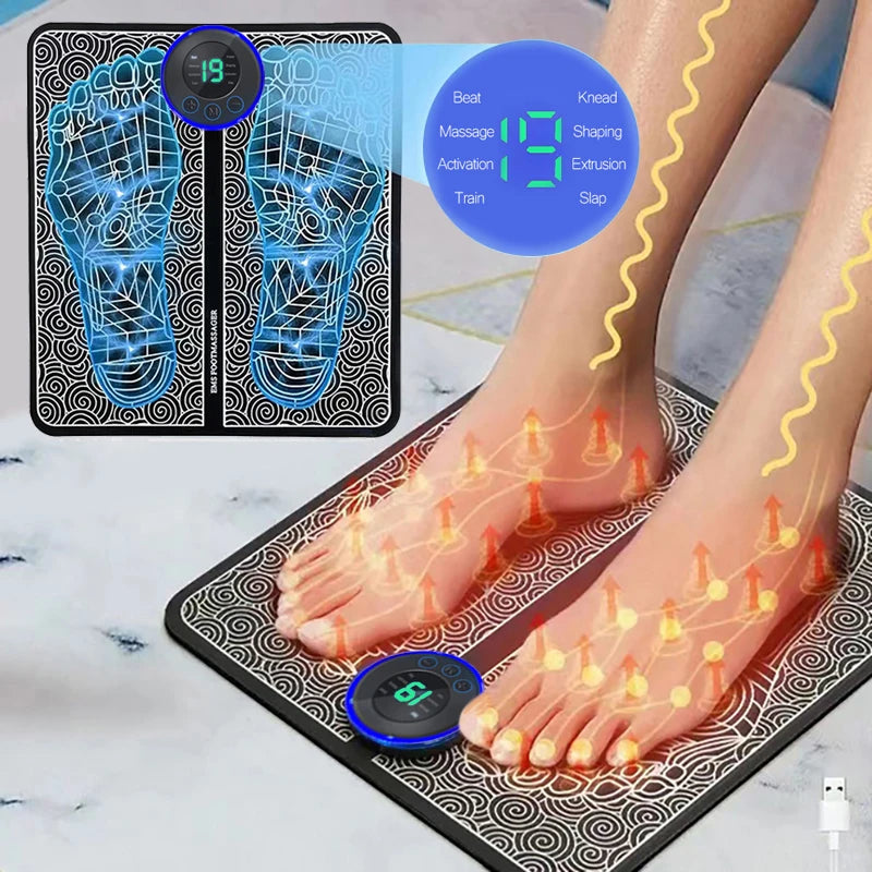 Electric Foot Massager Pad Muscle Massage Relaxation Trainer For Massage Fitness Outdoor Sport Home Family Relax - Fullshopping