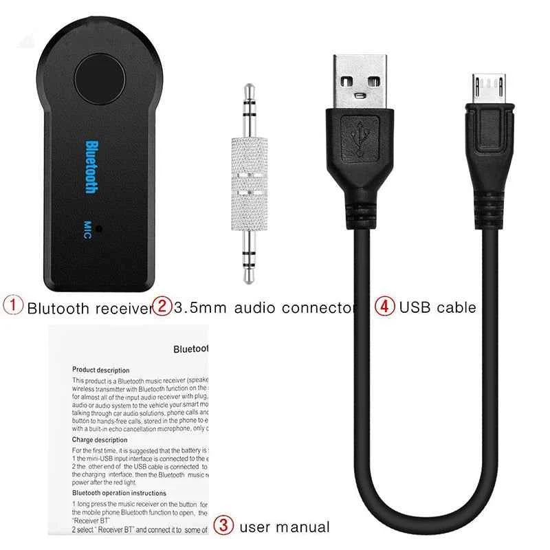 Wireless Bluetooth 5.0 Audio Receiver Mini Bluetooth Stereo AUX USB for PC Earphone Car Handfree Wireless Bluetooth Adapter 2in1