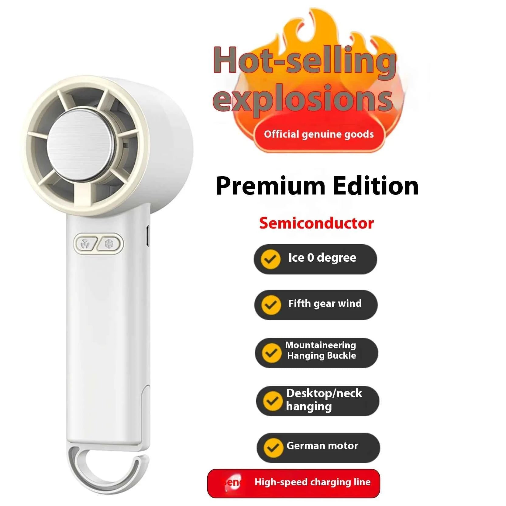 New handheld cooling fan with 100 levels of cooling and folding, portable turbo fan fan