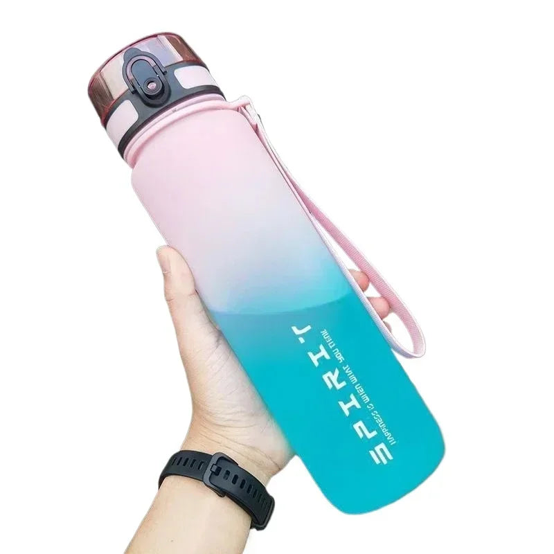500ML/650ML/1000ML Sports Water Bottle Leak Proof Colorful Plastic Cup Drinking Outdoor Travel Portable Gym Fitness Jugs - Fullshopping