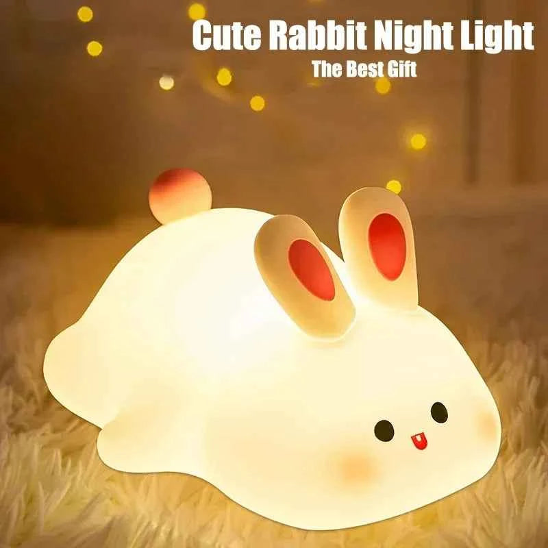 Soft Silicone Night Light - USB Rechargeable Touch Control 3-Level Dimmable Bedside Lamp for Nursery, Kids, Babies & Gift Decor - Fullshopping