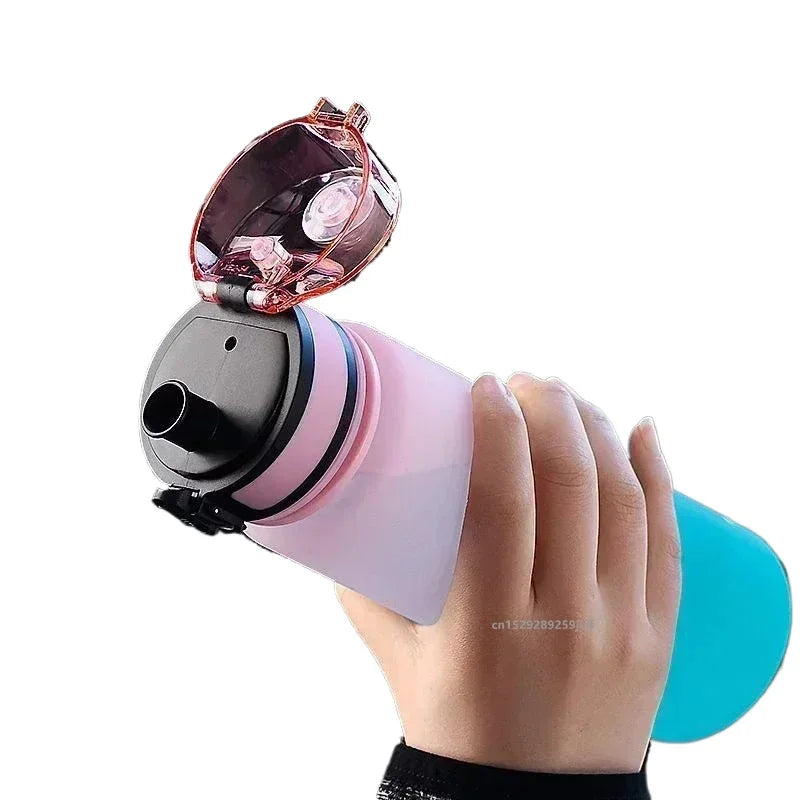 500ML/650ML/1000ML Sports Water Bottle Leak Proof Colorful Plastic Cup Drinking Outdoor Travel Portable Gym Fitness Jugs - Fullshopping