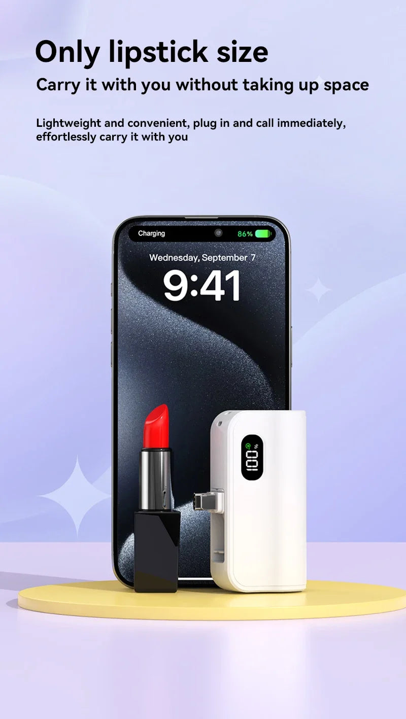 Mini Capsule 50000mAh High Capacity Power Bank Portable Wireless Fast Charging External Battery For iPhone Huawei Samsung - Fullshopping