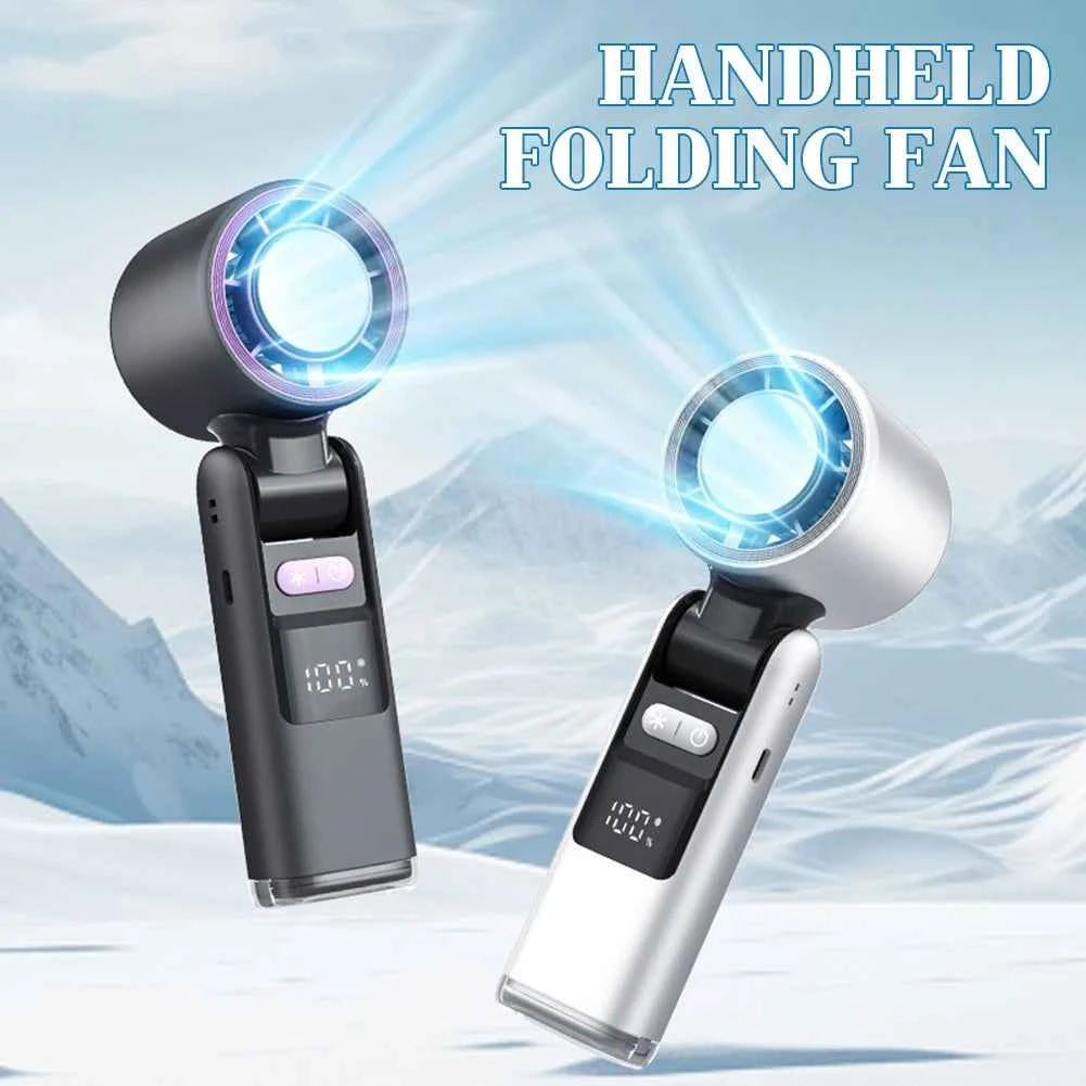 Portable Hand Fan Speed 1-100 Turbos Chilled Mini Bladeless Handheld Fan USB Rechargeable Personal Highspeed Fans Electric Fan