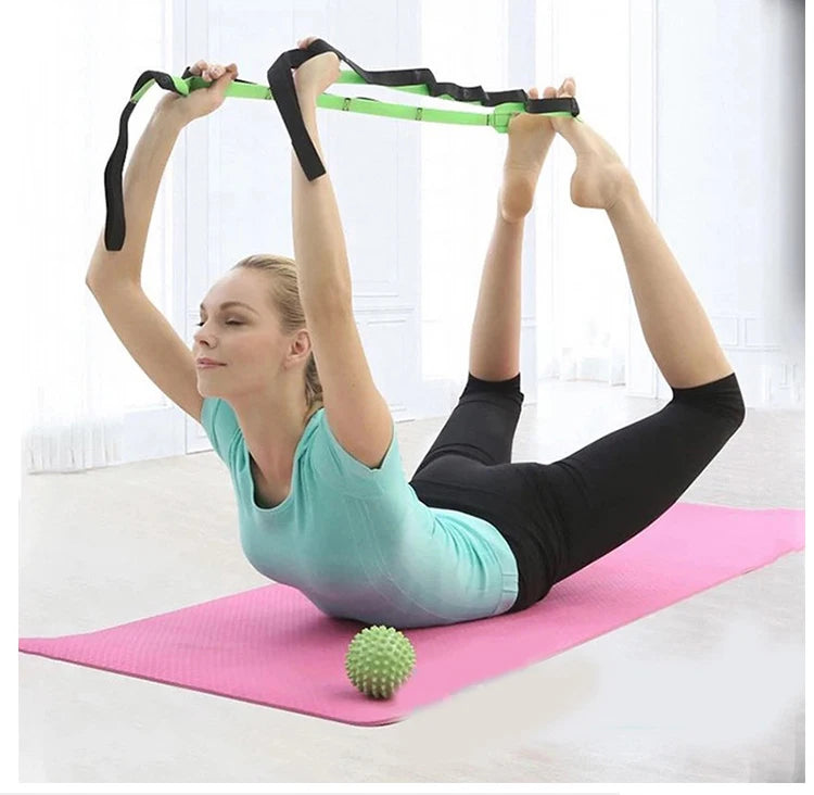 Stretching Strap Yoga Strap with Loops, Stretch Straps for Physical Therapy, Non-Elastic Exercise Strap for Pilates, Dance,Sport - Fullshopping