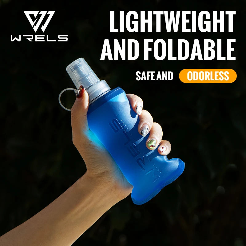 WRELS Running Water Bottle Soft Flask Folding Collapsible Water Bottle TPU BPA-Free Camping Hiking Travel Folding Water Bottle - Fullshopping