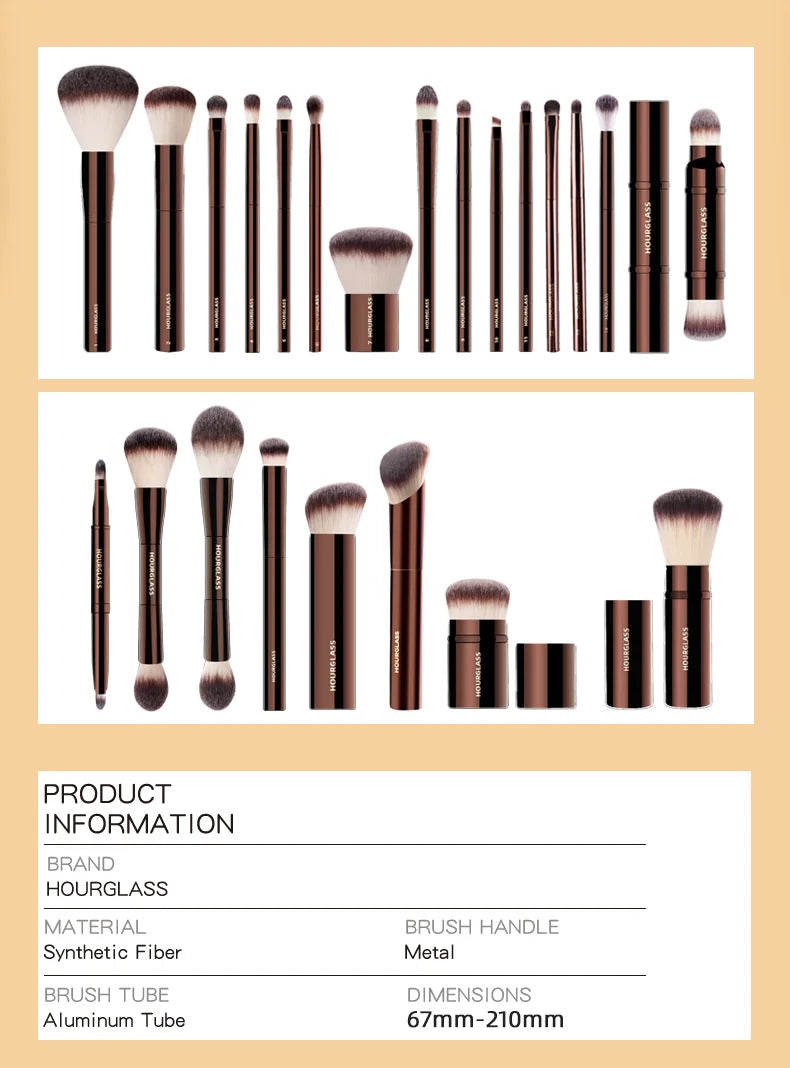 Hourglass Makeup Brushes Powder Foundation Concealer Blusher Bronzer Eye Shadow Eyebrow Eyeliner Sculpting Brush - Fullshopping