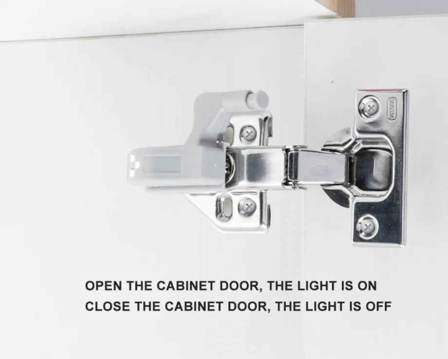 YzzKoo Universal LED Inner Hinge Lamp Cabinet Induction Lights Wardrobe Cupboard Sensor Lights Kitchen Closet Night Lamp - Fullshopping