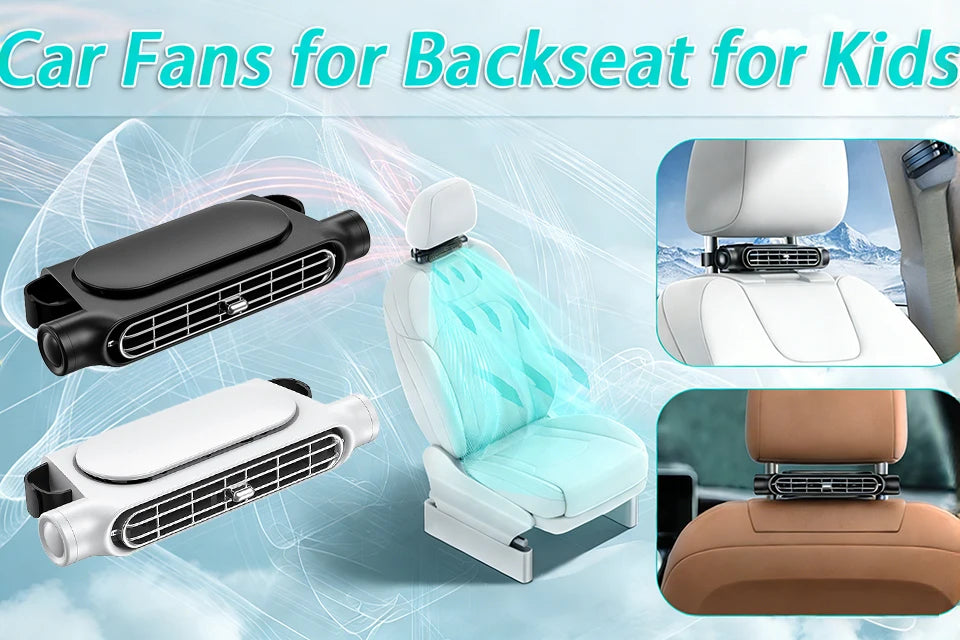 Car Seat Cooling Fan 3 Speed Adjustable 5V USB Car Headrest Cooling Air Fan Car Seat Fan for Front Rear Car Interior Accessories - Fullshopping