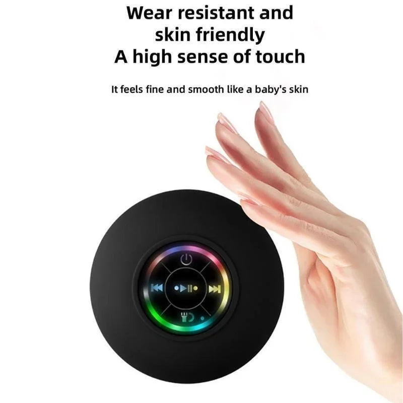 Mini Bluetooth Speaker Portable Waterproof Suction Cup Wireless Handsfree Speakers Illuminated LED Light for Showers Pool Car - Fullshopping