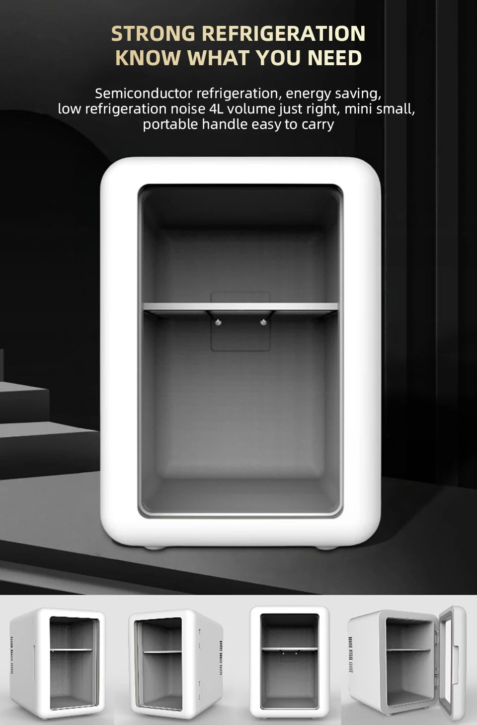 4L Mini Beauty Refrigerator With Cooling And Heat  Both Car Home Use Refrigerated Storage For Skincare Products To Keep Fresh - Fullshopping