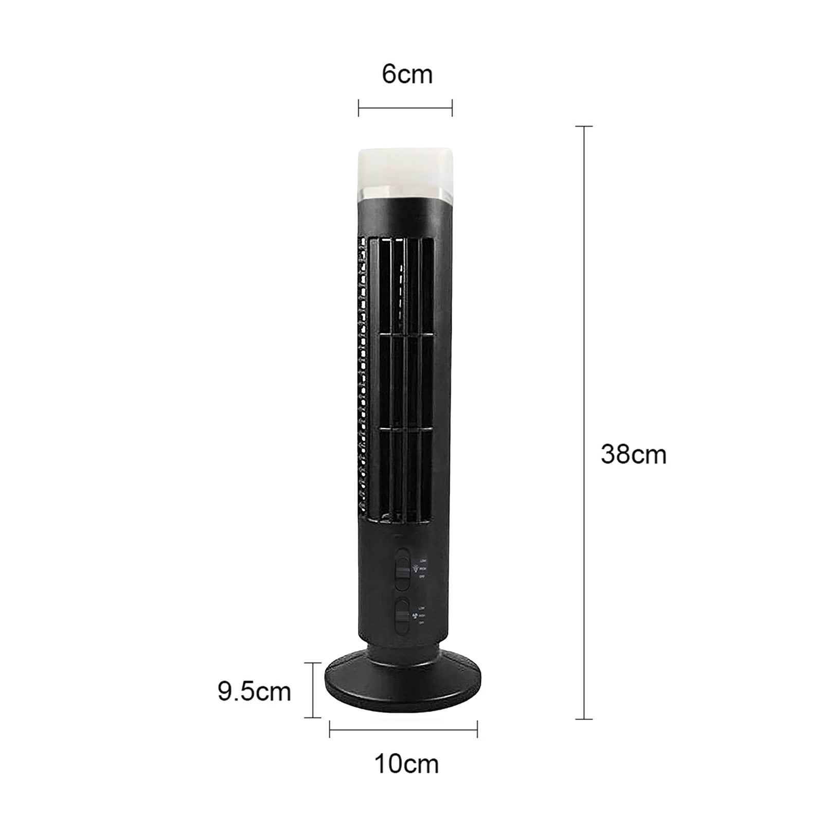 Vertical  Fan Bladeless Cooling Tower Fans with Light USB Plug-in Or Battery Powered 2-speed for Home Office