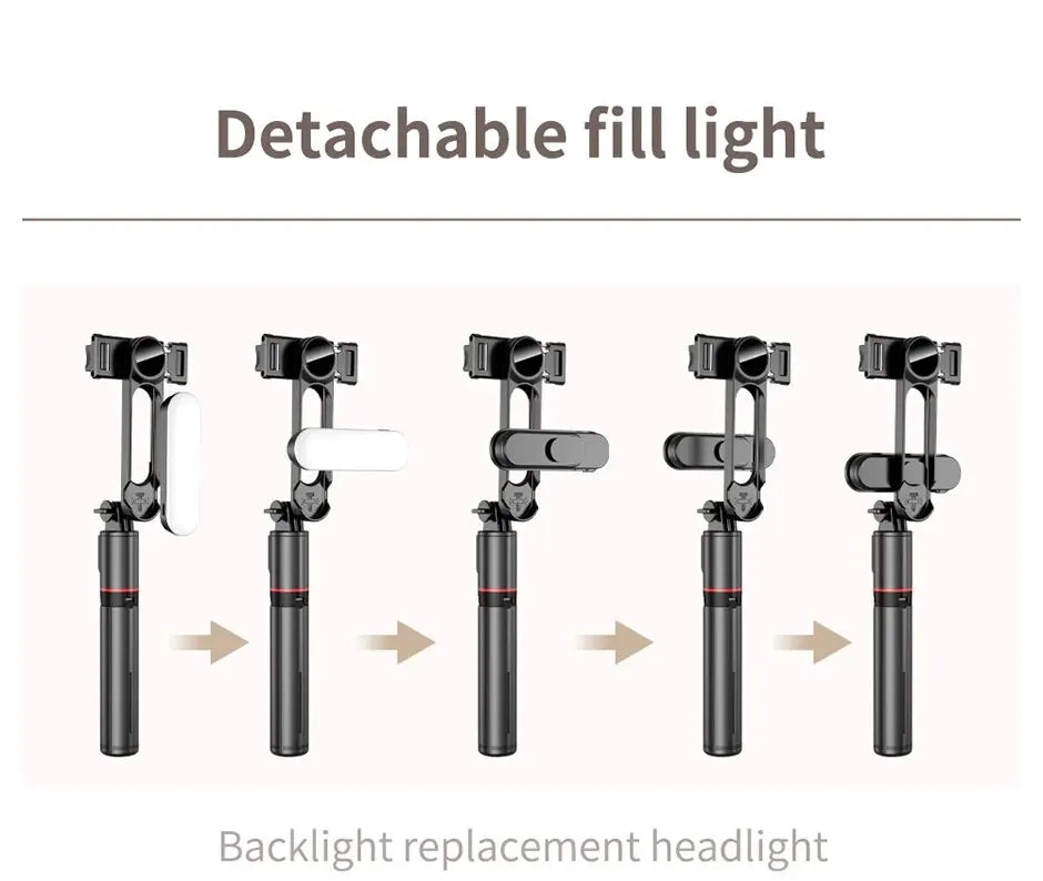 Portable Selfie Stick With Fill Light Foldable Mini Tripod Wireless Bluetooth Remote Shutter For Android Smartphones Video Live - Fullshopping